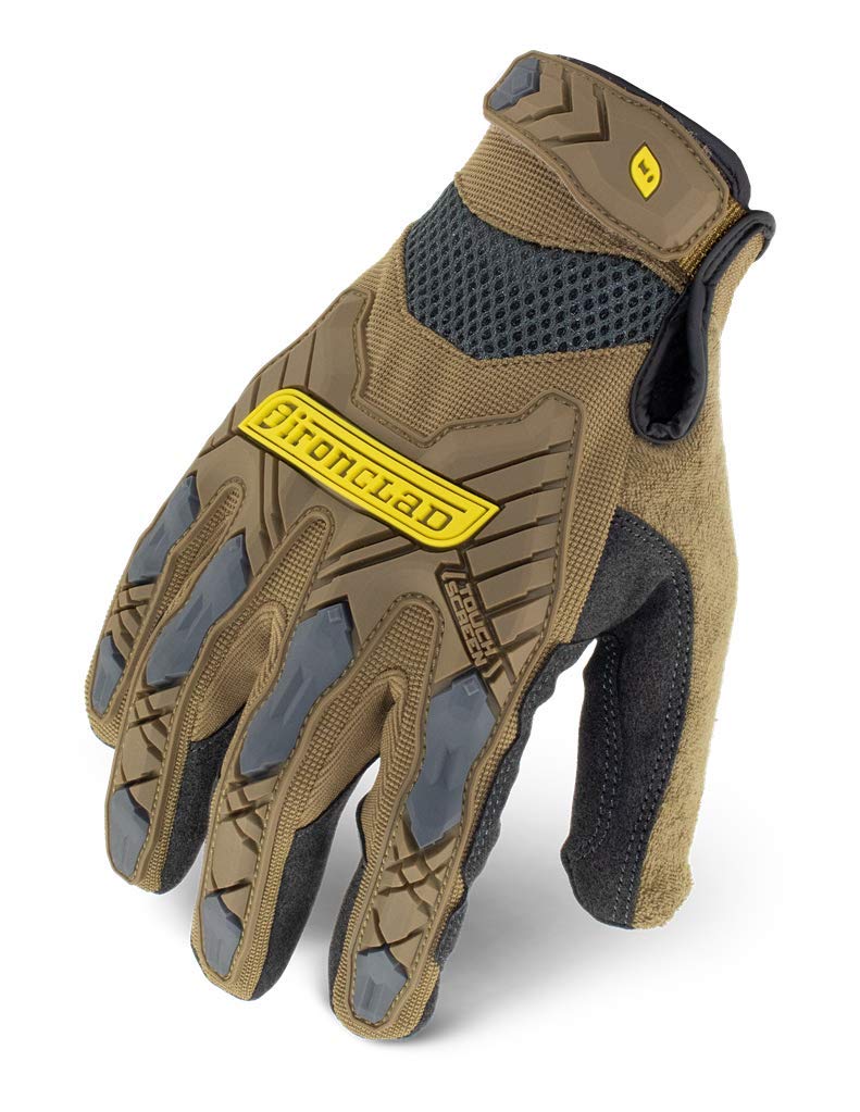 Ironclad Command Impact Work Gloves, Touch Screen, Conductive Palm & Fingers, Brown, Large - Image 1